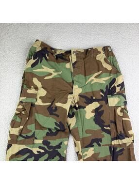 US Military Woodland Combat Camo BDU Trousers VTG Med Reg Propper Pants